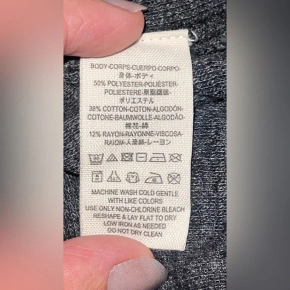 Free People We The Free Split-Back Turtleneck Pullover Top XS Dark Gray - Picture 7 of 8